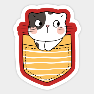 Cute Pocket Kitty V1 Sticker